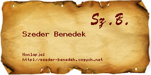 Szeder Benedek névjegykártya