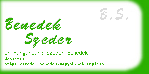 benedek szeder business card